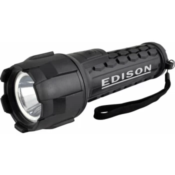 image of Edison EWT003 - Rubber LED Waterproof Torch 3W CREE LED, 2X D Batteries