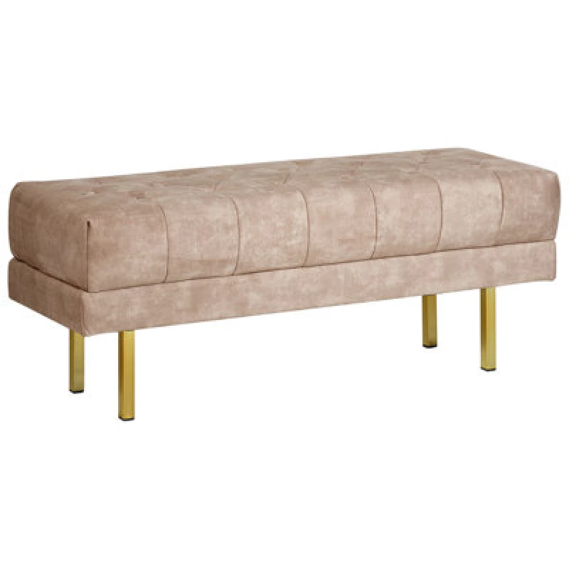 Image of Beliani Bench Roseville Velvet Taupe