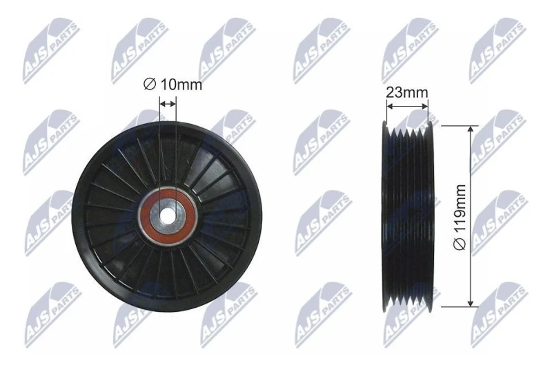 Image of NTY Deflection / guide pulley, V-ribbed belt NTY RNK-VV-004