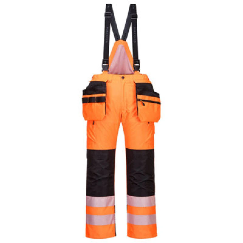 Image of Oxford Weave 300D Class 2 PW3 Hi Vis Winter Trousers PW351OBR4XL Colour: Orange / Black