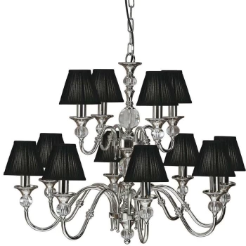 image of Interiors Polina Nickel - 12 Light Multi Arm Chandelier Polished Nickel Plate Finish, E14