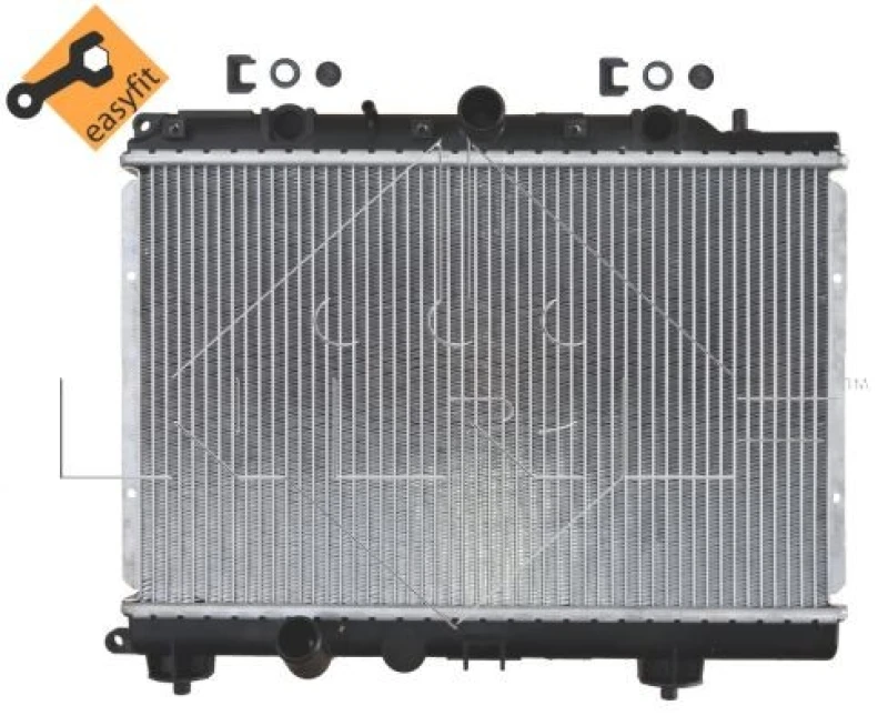 Image of NRF 55307 Engine radiator Brazed cooling fins, Aluminium, with mounting parts Aluminium Radiator,engine cooling (470)