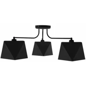 image of Helam Adamant Multi Arm Semi Flush Ceiling Light Black 75cm