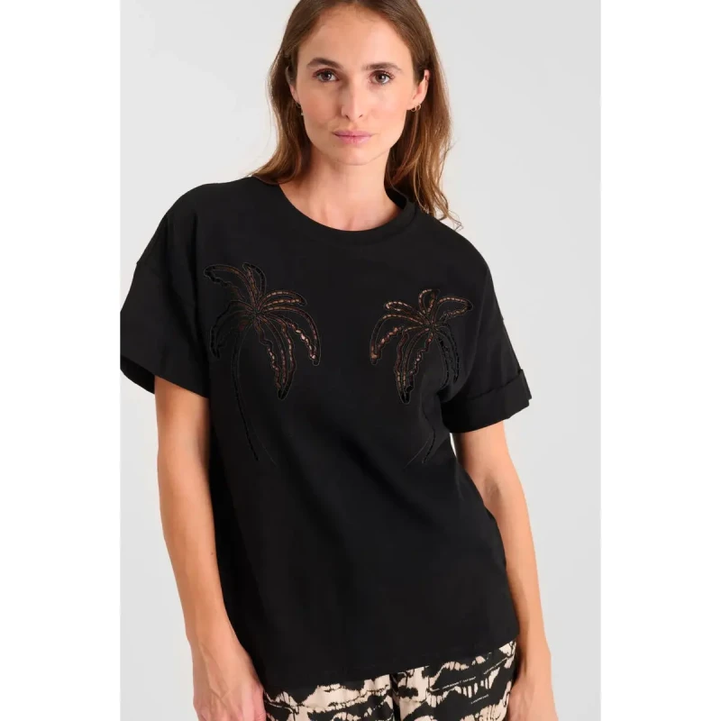 Image of Le Temps des cerises Womens T-Shirt Le Temps des cerises Istan Noir Female XS