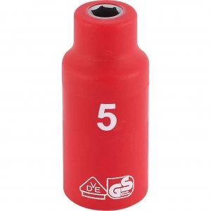 Image of Draper 1/4" Drive VDE Fully Insulated Hexagon Socket Metric 1/4" 5mm
