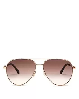 image of Jimmy Choo Unisex Brow Bar Aviator Sunglasses, 60mm