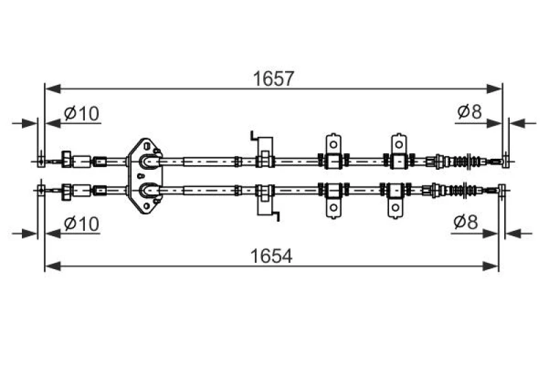 Image of Handbrake cable Bosch 1 987 482 896