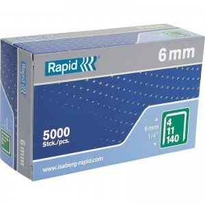 image of Rapid Type 140 Galvanised Staples 6mm Pack of 5000