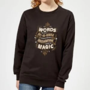 Image of Harry Potter Words Are, In My Not So Humble Opinion Womens Sweatshirt - Black - XXL