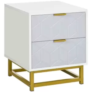 image of HOMCOM Bedside Table, Sofa Side Table With 2 Drawers Living Room - Bedroom