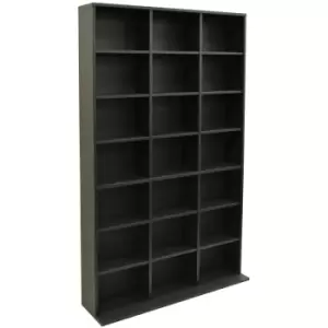 image of Watsons - pigeon hole - 588 cd / 378 dvd Bluray Media Storage Shelf Unit - Black - Black