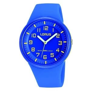 image of Lorus RRX51DX9 Kids Electric Blue Watch with Clear Yellow Arabic Numerals