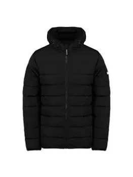 image of Weekend Offender La Guardia Quilted Padded Jacket - Black, Size 2XL, Men