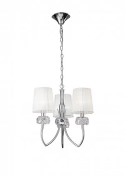 Image of Ceiling Pendant 3 Light E14, Polished Chrome with White Shades