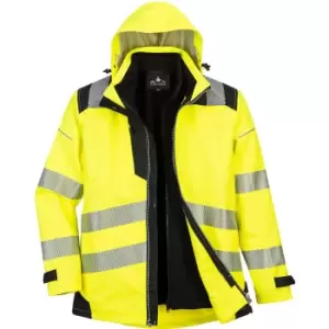 Image of Oxford Weave 300D PW3 3 in 1 Class 3 Hi Vis Jacket Yellow / Black 2XL
