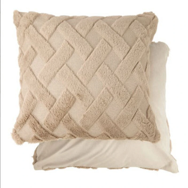 Image of New Edge Blinds Newton Cross Hatch Collection Soft Touch Cushion Cover in Natural Size: 43cm x 43cm Natural Unisex 43cm x 43 cm