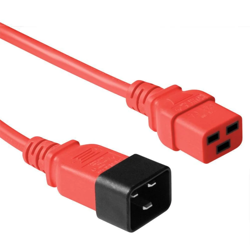 Image of Microconnect PE2019R3 power cable Red 3m C20 coupler C19 coupler