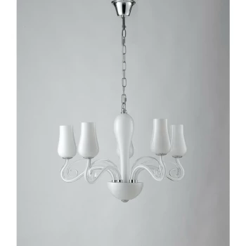 Image of Fan Europe Lighting - Fan Europe ANGEL 5 Light Multi Arm Pendant Ceiling Light White 64x45cm