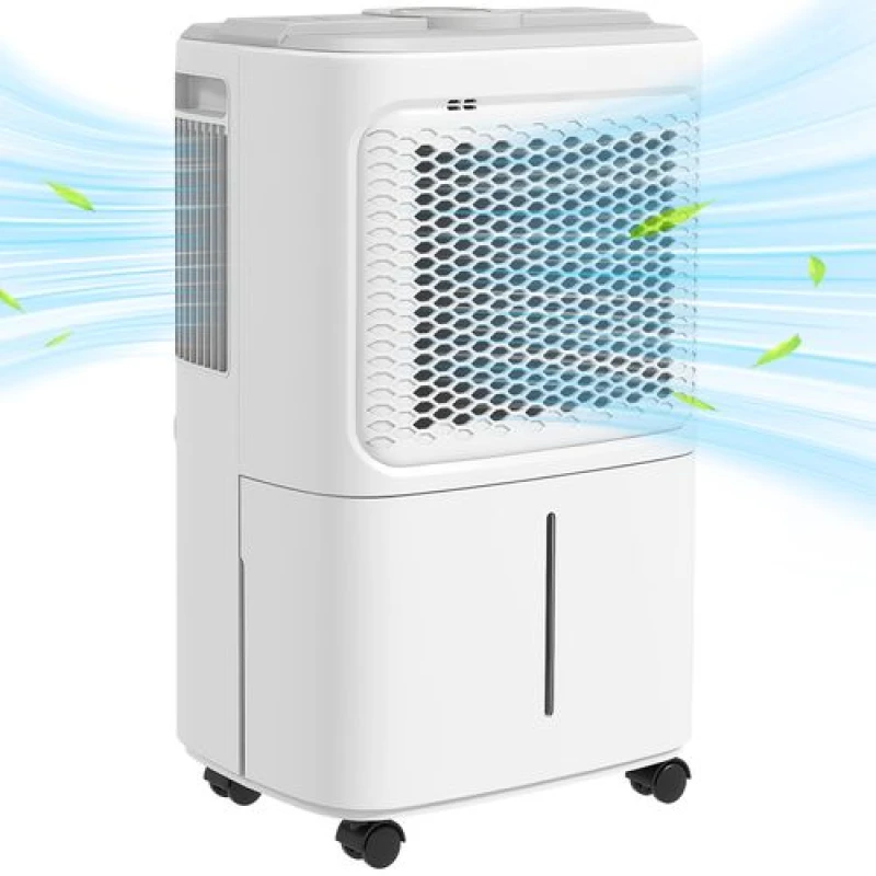 Image of HOMCOM HOMCOM 12L/Day Small Dehumidifier for Home Damp, with Humidity Light in White White One Size Unisex 5061025057641