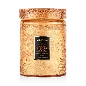 Image of Voluspa Spiced Pumpkin Latte Large Glass Jar Candle with Lid