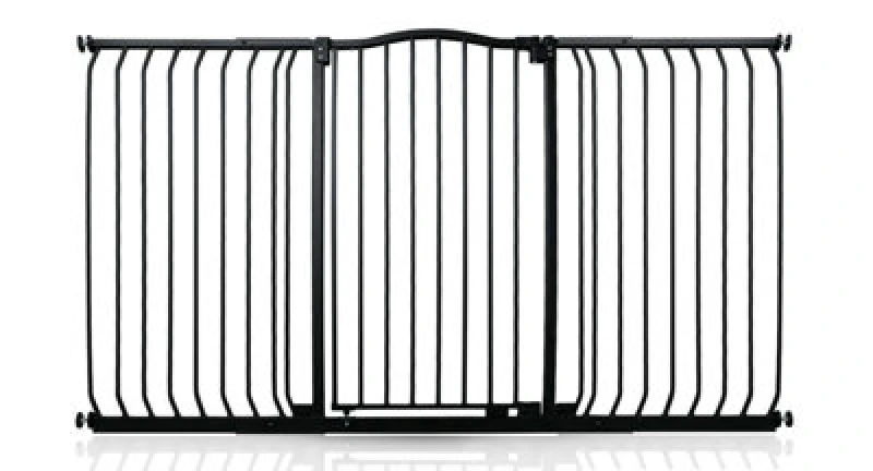 Image of Safetots Extra Tall Curved Top Safety Gate, 161Cm - 170Cm, Matt Black, Extra Tall 100Cm In Height, Pressure Fit Stair Gate