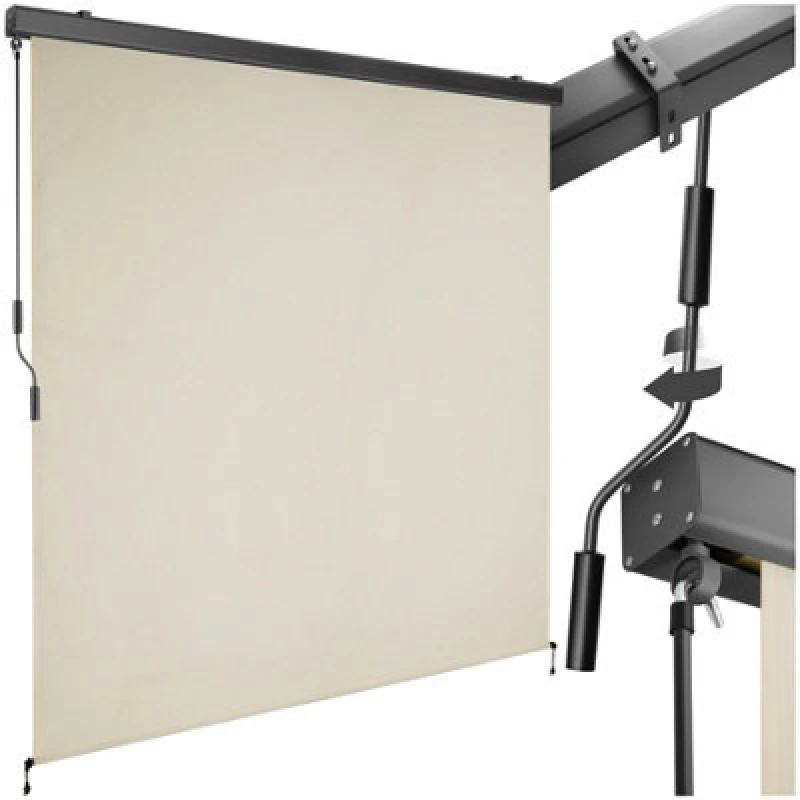 Image of Tectake Vertical Awning Eloise - Installation Materials Included, Retractable, Uv Blocking 180 X 250 Cm - Beige