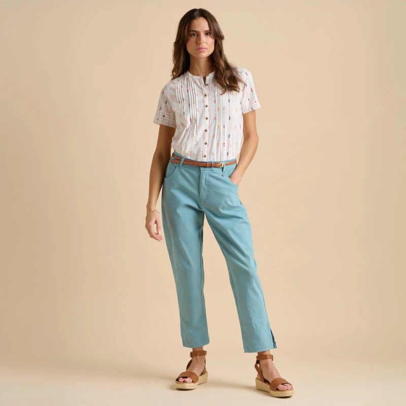 Image of Brakeburn Tide Pool Blouse Blouses - Short Sleeve 18 White 30541801510