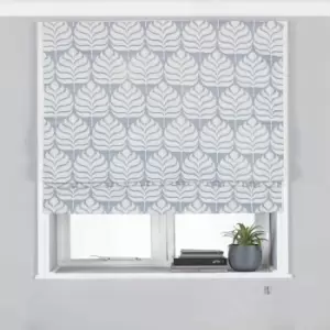 image of Paoletti Horto Embroidered Blackout Roman Blind Polyester Blue (122X137Cm)