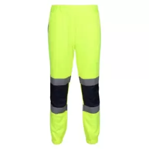 Image of Regatta Mens Hi-Vis Bottoms (3XL) (Yellow/Navy)