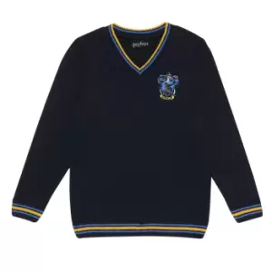 image of Harry Potter Girls House Ravenclaw Knitted Jumper (11-12 Years) (Navy)