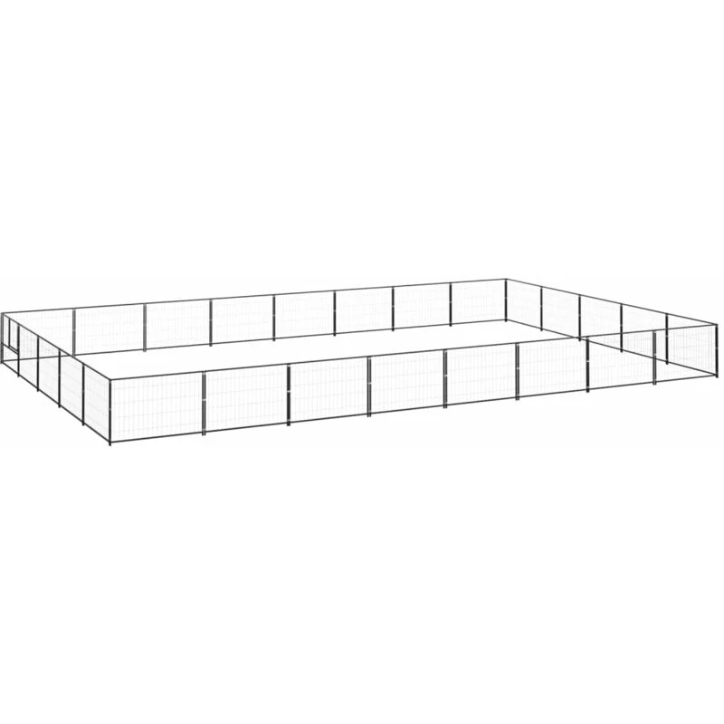 Image of VIDAXL Dog Kennel Black 40 m² Steel Vidaxl 8720286664346