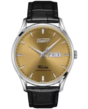 image of Tissot Heritage Visodate Powermatic 80 Champagne Dial Leather Strap Mens Watch T118.430.16.021.00 T118.430.16.021.00