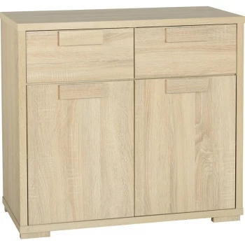 image of Cambourne 2 Door 2 Drawer Sideboard in Sonoma Oak - Seconique