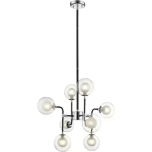 Image of Impex Remy 8 Light Pendant Ceiling Light Chrome Black