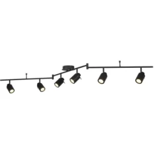 Image of Searchlight Samson 6 Light IP44 Bathroom Spot SplitBar, Matt Black IP44