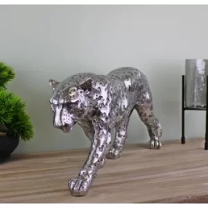 Image of Silver Leopard Ornament Large