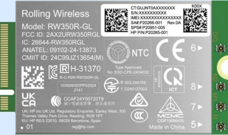 Image of HP 4G LTE-Advanced Pro Cat19 WWAN interface cards/adapter Internal