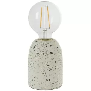 image of Modern Terrazzo Mini Table Lamp White Speckled Marble Bedside Bulb Holder Light