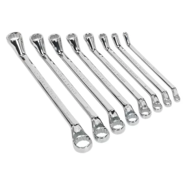 image of Genuine SEALEY S0405 Deep Offset Ring Spanner Set 8pc Metric