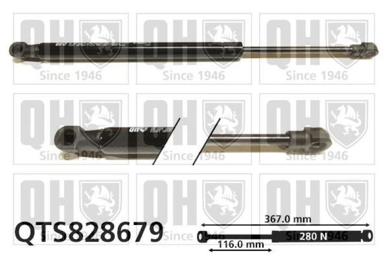 Image of QUINTON HAZELL Tailgate strut QUINTON HAZELL QTS828679