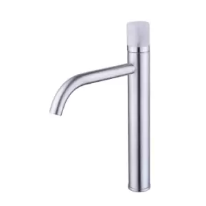 Image of Tall Chrome Mono Basin Mixer Tap with Marble Handle - Lorano
