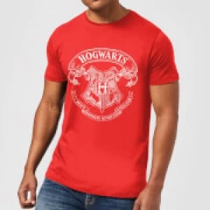 Image of Harry Potter Hogwarts Crest Mens T-Shirt - Red - M