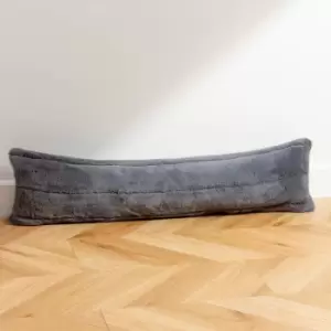 Image of Empress Faux Fur Draught Excluder Charcoal