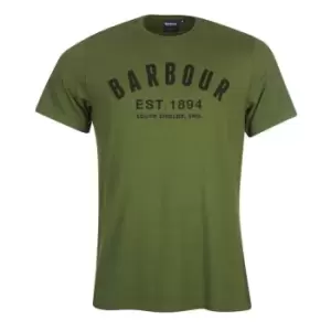 Image of Barbour Essential Ridge Logo T-Shirt - Green