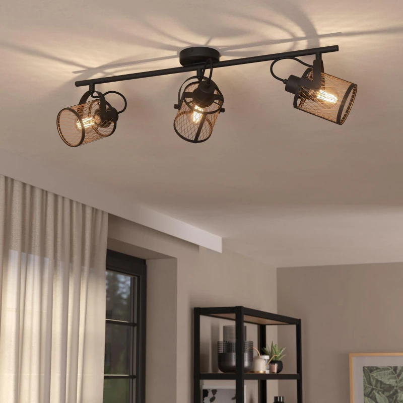Image of EGLO EGLO Dellow Steel 3 Light Spotlight - Black
