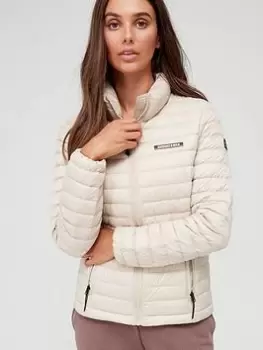 Image of Superdry Code Tech Core Down Coat - Grey, Size 10, Women