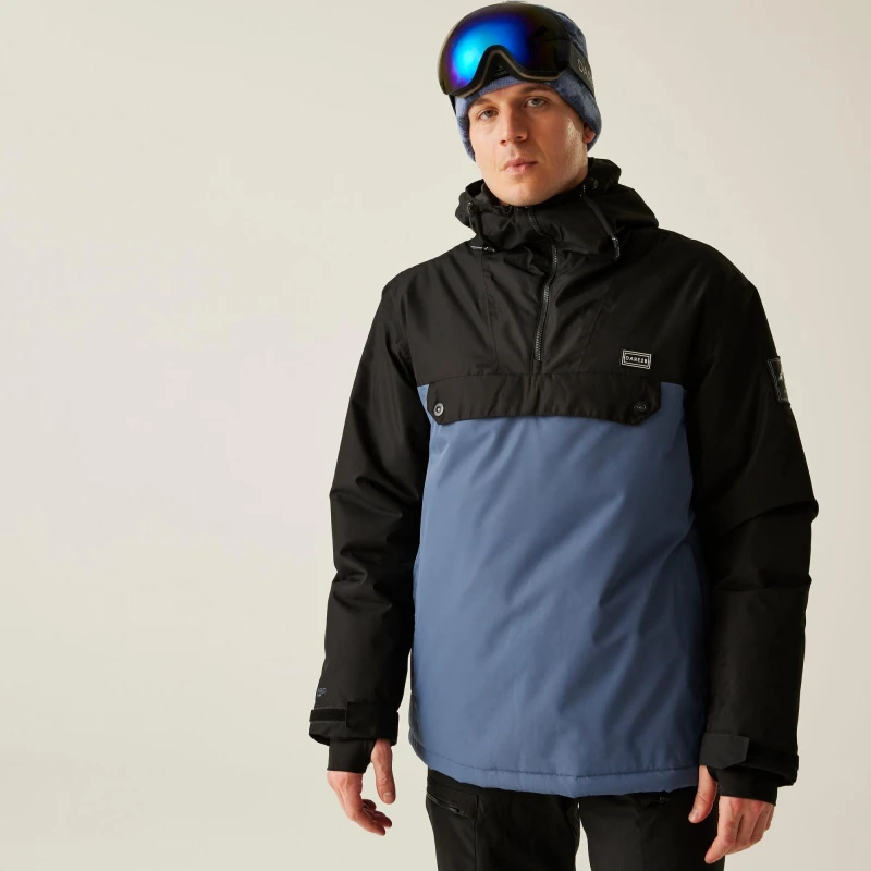 Image of Dare 2b Dare 2b Men Freeride Overhead Waterproof Breathable Insulated Skiing Jacket in Black Size: 3X-Large Black XXXL Male 5063516186427