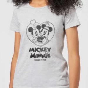 Image of Disney Minnie Mickey Since 1928 Womens T-Shirt - Grey - 3XL