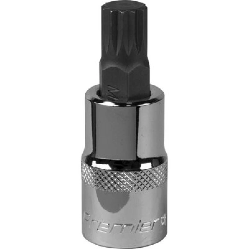 Image of Loops M12 Forged Spline Socket Bit - 1/2" Square Drive - Chrome Vanadium Wrench Socket Multi