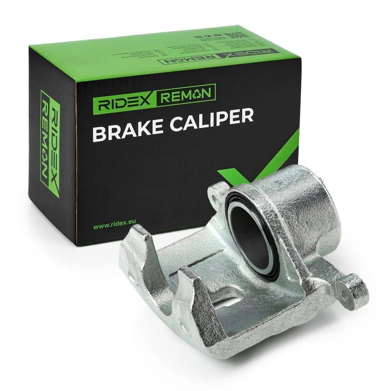 Image of RIDEX REMAN 78B0889R Brake caliper Front Axle Left, without holding frame Grey Cast Iron Brake Caliper (78)